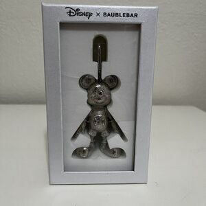 Disney x Baublebar Mickey Mouse Bag Purse Charm Silver Keychain NEW